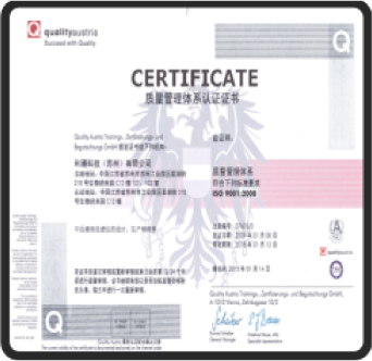 Passed ISO 9001 quality system certification